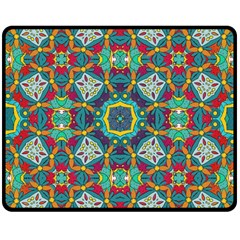 Farbenpracht Kaleidoscope Art Double Sided Fleece Blanket (medium)  by Pakrebo