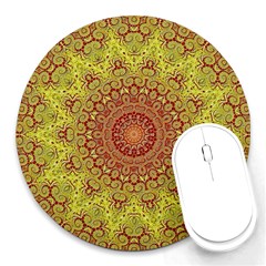 Background Fractals Surreal Design Round Mousepads by Pakrebo