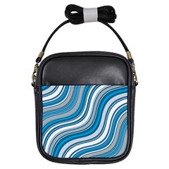 Blue Wave Surges On Girls Sling Bag by WensdaiAmbrose