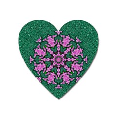 The Most Uniqe Flower Star In Ornate Glitter Heart Magnet by pepitasart