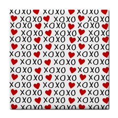 Xo Valentines Day Pattern Tile Coasters by Valentinaart