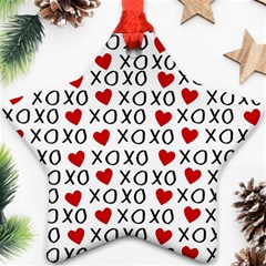 Xo Valentines Day Pattern Star Ornament (two Sides) by Valentinaart