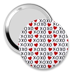 Xo Valentines Day Pattern 3  Handbag Mirrors by Valentinaart