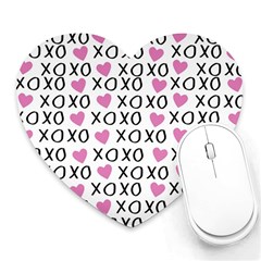 Xo Valentines Day Pattern Heart Mousepads by Valentinaart