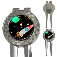 Planet Rocket Space Stars 3-in-1 Golf Divots by Wegoenart