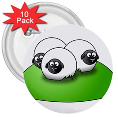 Sheep Agriculture Hill Group Flock 3  Buttons (10 Pack)  by Wegoenart