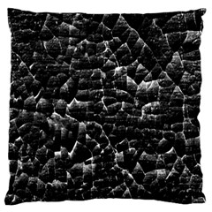 Black And White Grunge Cracked Abstract Print Large Cushion Case (one Side) by dflcprintsclothing