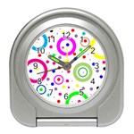 Round Abstract Design Travel Alarm Clock Front