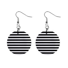 Black Stripes Mini Button Earrings by snowwhitegirl