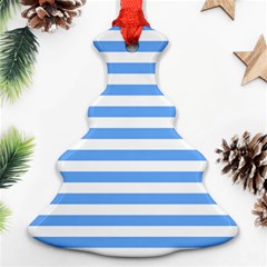 Blue Stripes Christmas Tree Ornament (two Sides) by snowwhitegirl