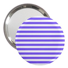 Lilac Purple Stripes 3  Handbag Mirrors by snowwhitegirl