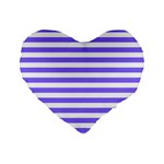 Lilac Purple Stripes Standard 16  Premium Flano Heart Shape Cushions Front