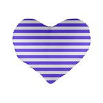 Lilac Purple Stripes Standard 16  Premium Flano Heart Shape Cushions Back