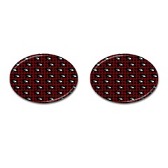 Eyes Red Plaid Cufflinks (oval) by snowwhitegirl