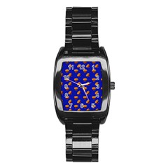 Kawaii Chips Blue Stainless Steel Barrel Watch by snowwhitegirl