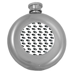 Eyes White Round Hip Flask (5 Oz) by snowwhitegirl