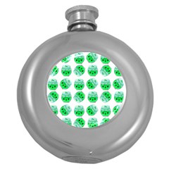 Kawaii Lime Jam Jar Pattern Round Hip Flask (5 Oz) by snowwhitegirl