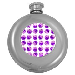 Kawaii Grape Jam Jar Pattern Round Hip Flask (5 Oz) by snowwhitegirl