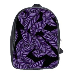 Tropical Leaves Purple School Bag (large) by snowwhitegirl