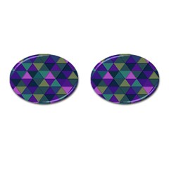 Blue Geometric Cufflinks (oval) by snowwhitegirl