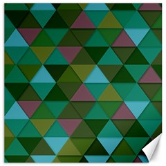 Green Geometric Canvas 16  X 16  by snowwhitegirl