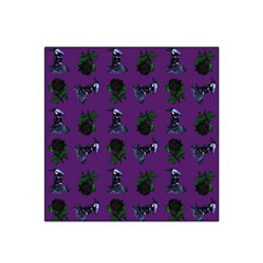 Gothic Girl Rose Purple Pattern Satin Bandana Scarf by snowwhitegirl