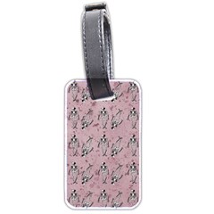 Skeleton Pink Background Luggage Tags (two Sides) by snowwhitegirl