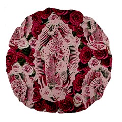 Guadalupe Roses Large 18  Premium Round Cushions by snowwhitegirl