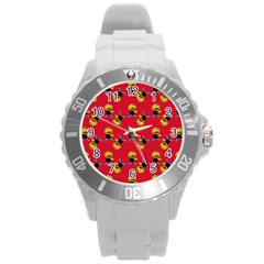 Golden Zombie Round Plastic Sport Watch (l) by snowwhitegirl