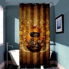 Awesome Steampunk Easter Egg With Flowers, Clocks And Gears Shower Curtain 36  X 72  (stall)  by FantasyWorld7