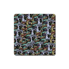 Comic Books Pattern Square Magnet by snowwhitegirl