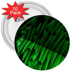 Fractal Rendering Background Green 3  Buttons (10 Pack)  by Pakrebo