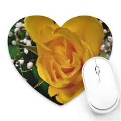 Yellow Rose Heart Mousepads by Riverwoman