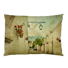 Vintage Grunge Print Arequipa Street, Peru Pillow Case (two Sides) by dflcprintsclothing