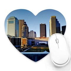 Columbus Skyline Heart Mousepads by Riverwoman