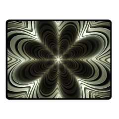 Fractal Silver Waves Texture Double Sided Fleece Blanket (small)  by Pakrebo