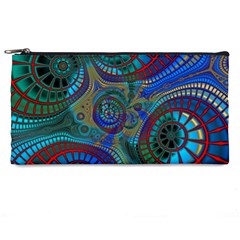 Fractal Abstract Line Wave Design Pencil Cases by Pakrebo