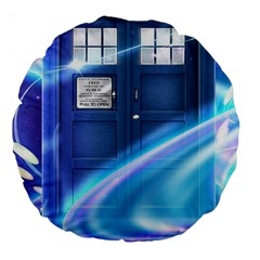 Tardis Space Large 18  Premium Flano Round Cushions by Sudhe