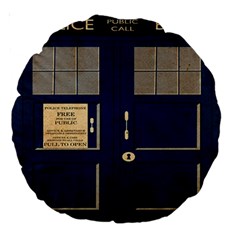 Tardis Poster Large 18  Premium Round Cushions by Sudhe