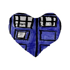 Tardis Painting Standard 16  Premium Heart Shape Cushions by Sudhe