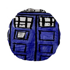 Tardis Painting Standard 15  Premium Flano Round Cushions by Sudhe