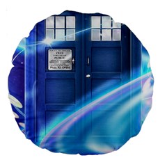 Tardis Space Large 18  Premium Round Cushions by Sudhe