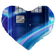 Tardis Space Large 19  Premium Heart Shape Cushions by Sudhe