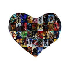 Comic Book Images Standard 16  Premium Heart Shape Cushions by Sudhe