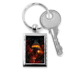 Dragon Legend Art Fire Digital Fantasy Key Chains (rectangle)  by Sudhe