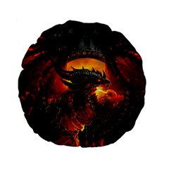 Dragon Legend Art Fire Digital Fantasy Standard 15  Premium Round Cushions by Sudhe