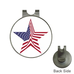 A Star With An American Flag Pattern Hat Clips With Golf Markers by Sudhe