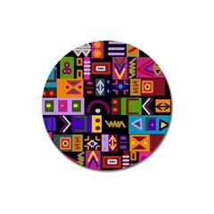 Abstract A Colorful Modern Illustration Magnet 3  (round) by Sudhe