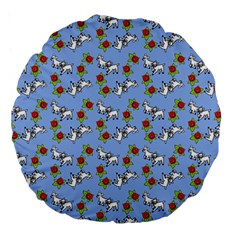 Lamb Pattern Blue Large 18  Premium Round Cushions by snowwhitegirl