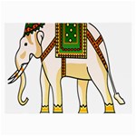 Elephant Indian Animal Design Large Glasses Cloth Front